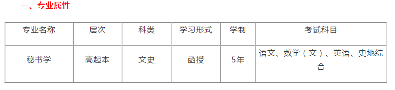 云南成考高起本《秘書學》專業介紹