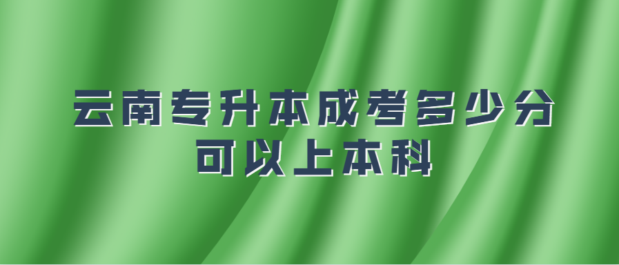 云南專升本成考多少分可以上本科