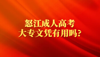 怒江成人高考大專文憑有用嗎?