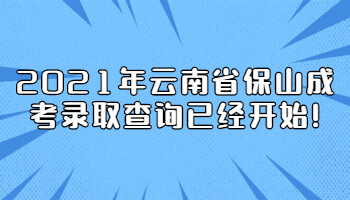 云南省保山成考錄取查詢