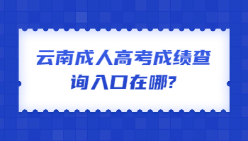 云南成人高考成績查詢