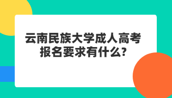 云南民族大學(xué)成人高考報名要求